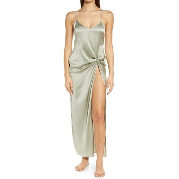 NWT High Slit Silk Slip Dress 3XL - Picture 2 of 3
